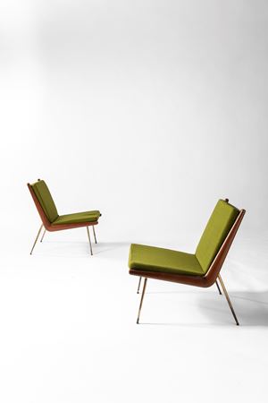 Pair of easy chairs 'Boomerang' model no. FD134