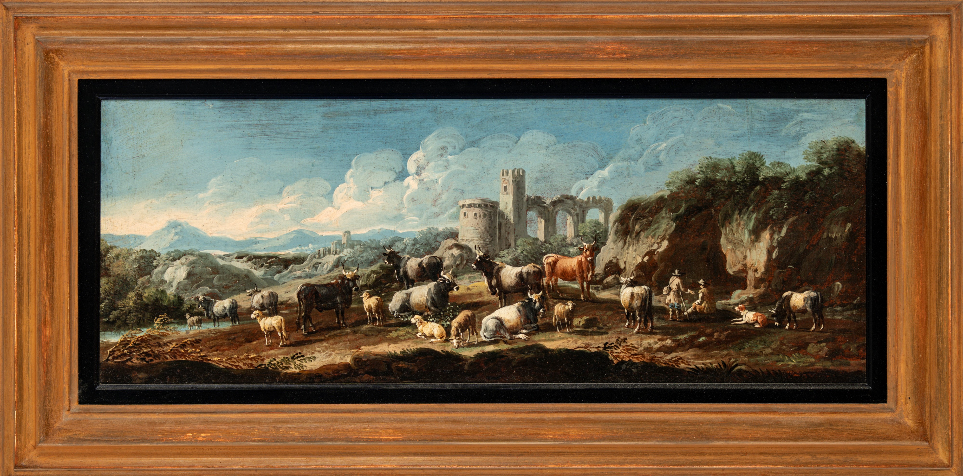 Paesaggio con pastori, armenti e rovine