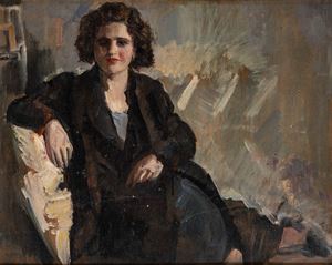 Giovane donna seduta