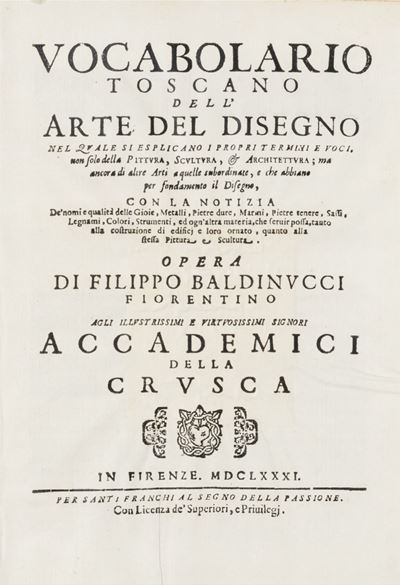 Vocabolario Toscano Dell'arte del Disegno