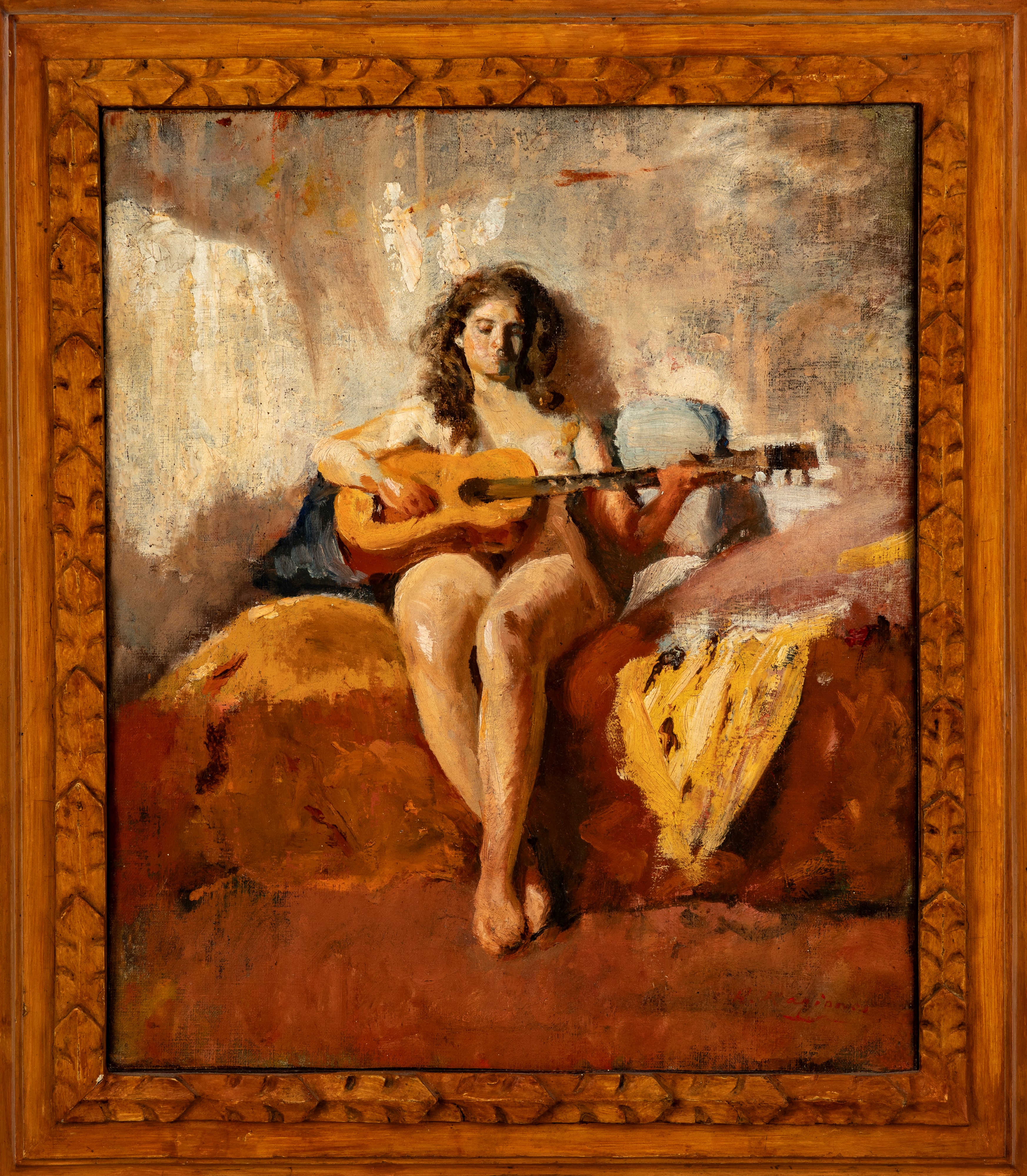 Nudo femminile con chitarra