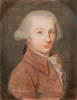 Half-length portrait of a young gentleman with a wig