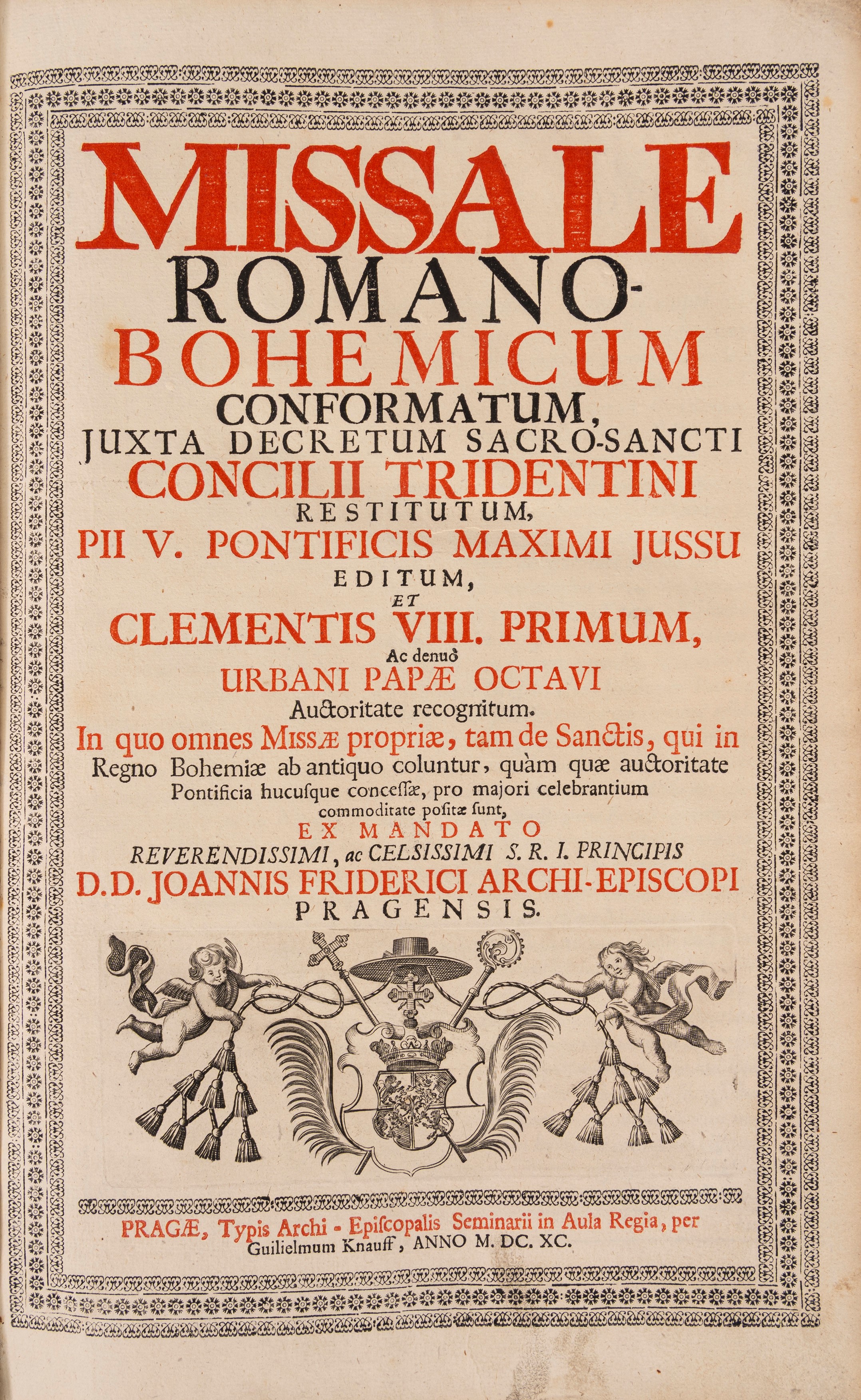 Praga, Guilielmum Knauff, Missale Romano Bohemicum Conformatum, 1690