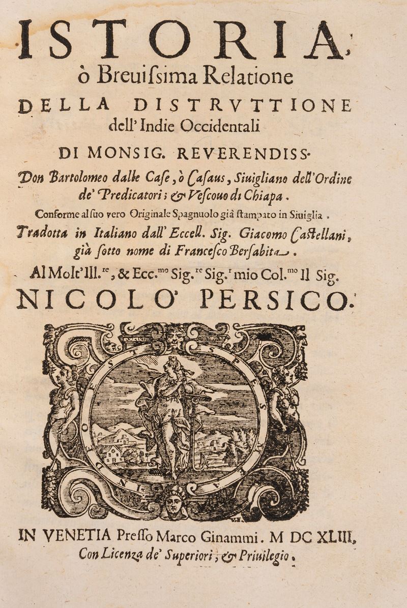 Istoria, o Brevissima relatione della distruttione dell'Indie Occidentali