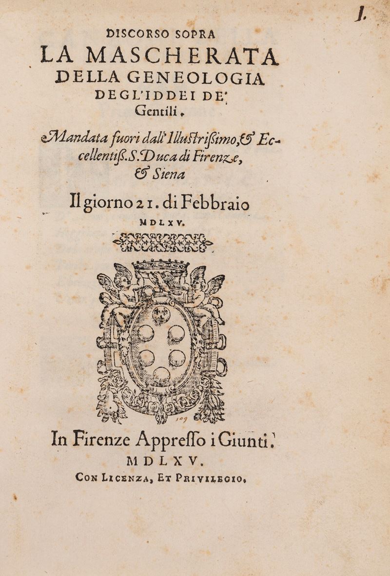 Discorso sopra la mascherata della genealogia degl'Iddei de' Gentili