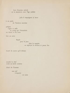 Un coup de dés jamais n'abolira le hasard. Poème