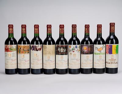 Chateau Mouton, Verticale da 1989 a 2001 (9 bottiglie)