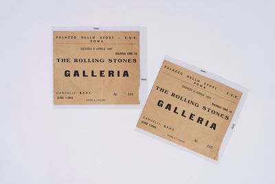 Coppia di matrici di biglietti del concerto a Roma (1967)