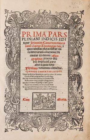 Naturae historiarum libri xxxvij - Prima pars Pliniani indicis