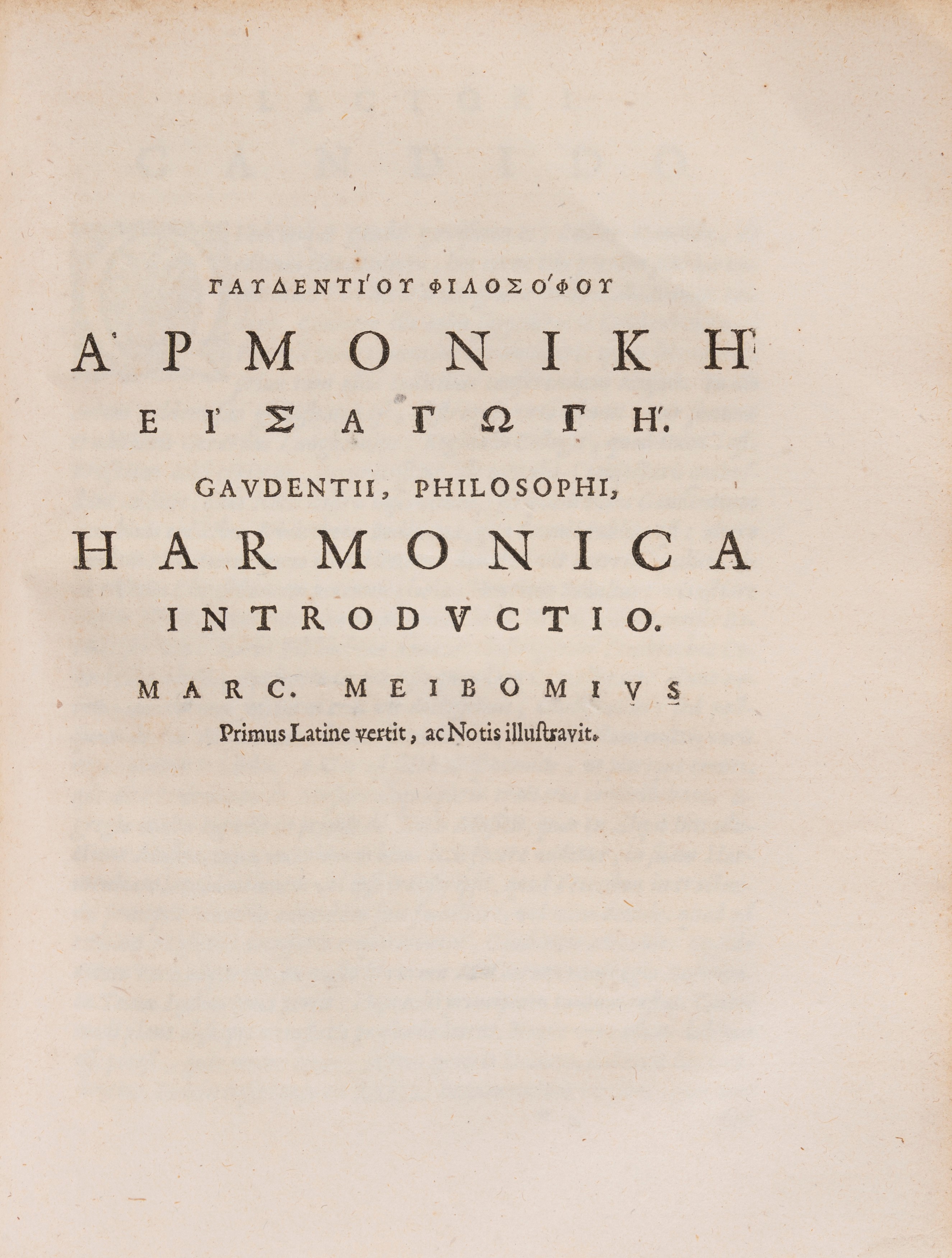 Marcus Meibomius - Antiquae Musicae (teoria musicale greca antica), 1652