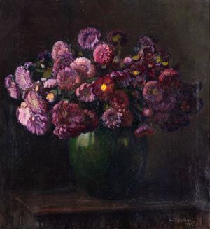 Il vaso di fiori viola