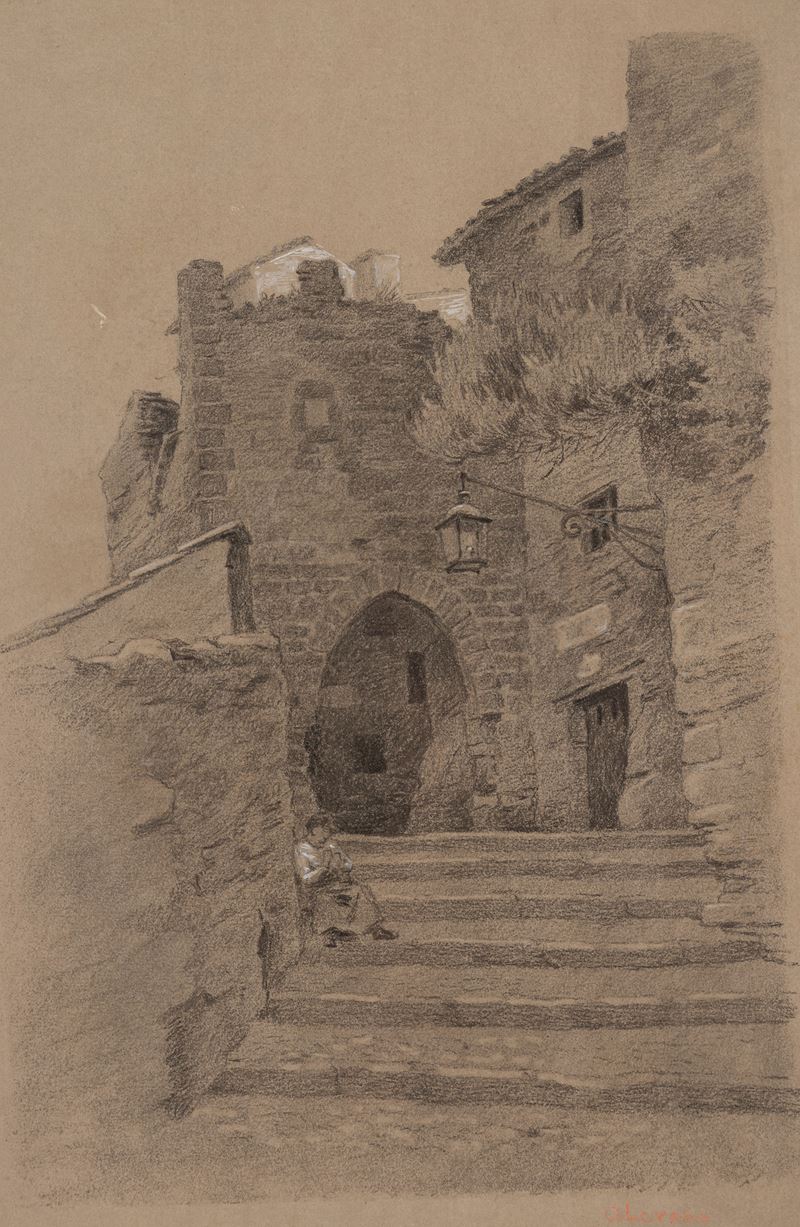 Ettore Ferrari - Scorcio di Olevano Romano