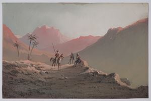 Paesaggio orientale con figure