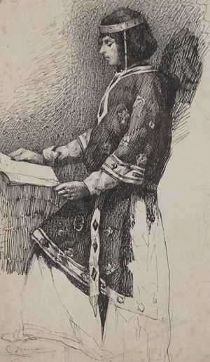 Studio di personaggio con veste