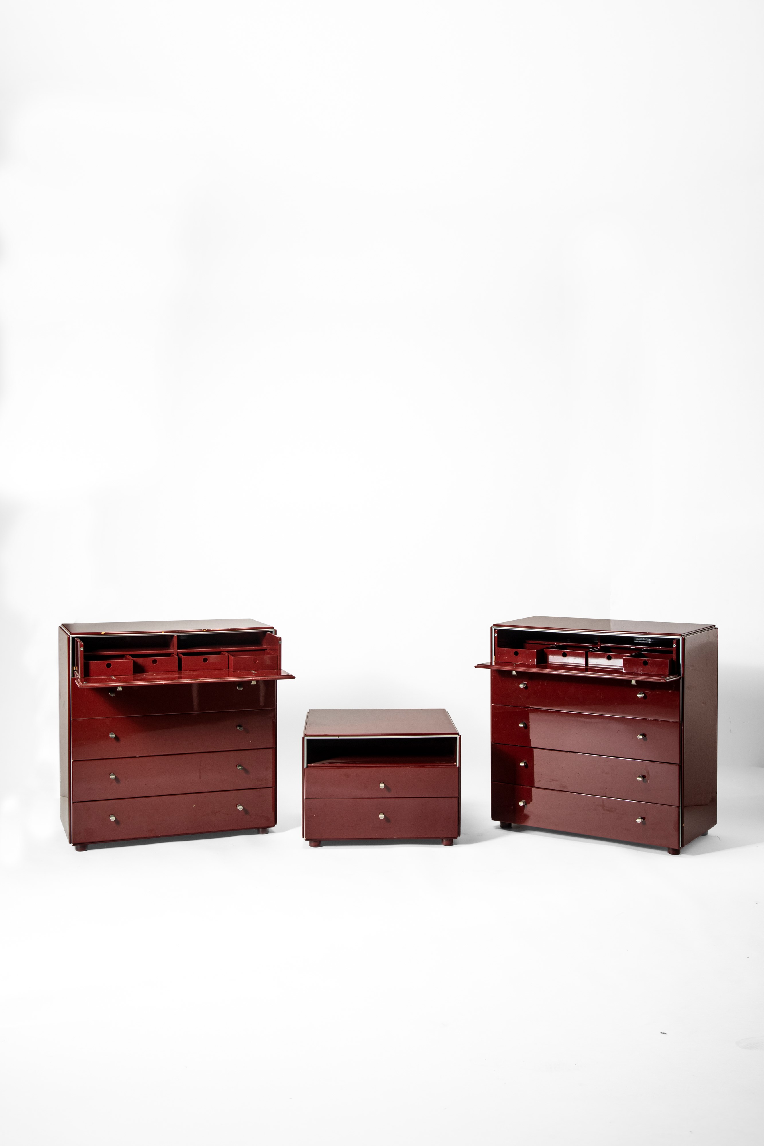Afra e Tobia Scarpa - Stildomus, Set della collezione Torcello (disegno, 1970 circa) in legno lac...