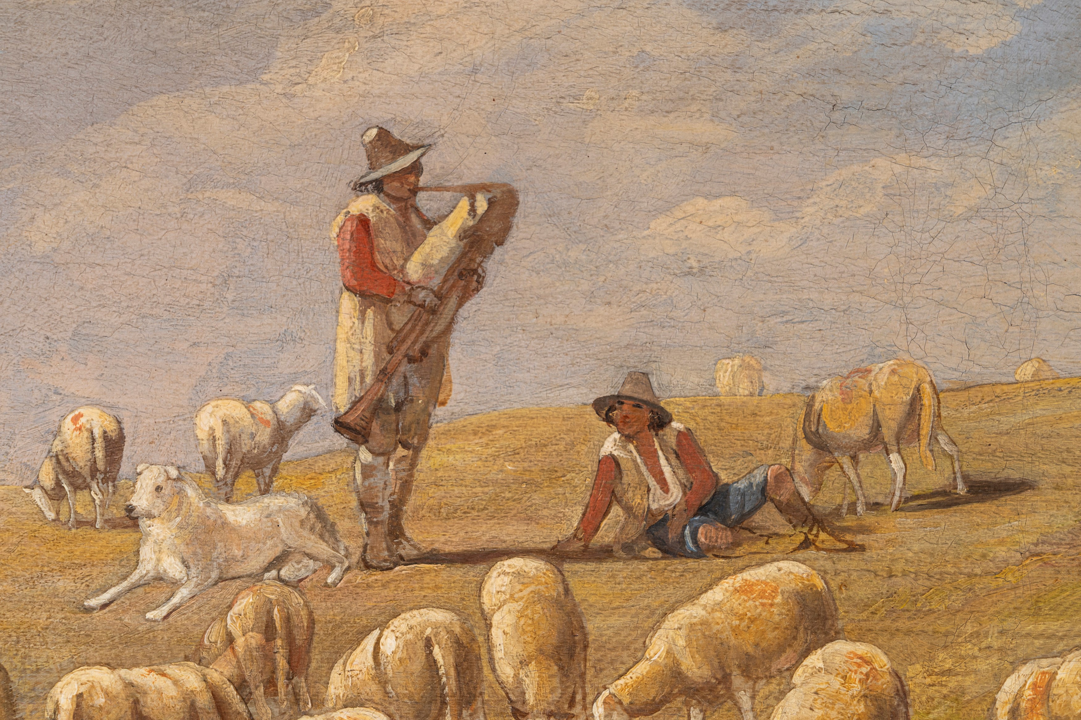Charles Coleman - La sfilata dei buoi nella Campagna romana, olio su tela