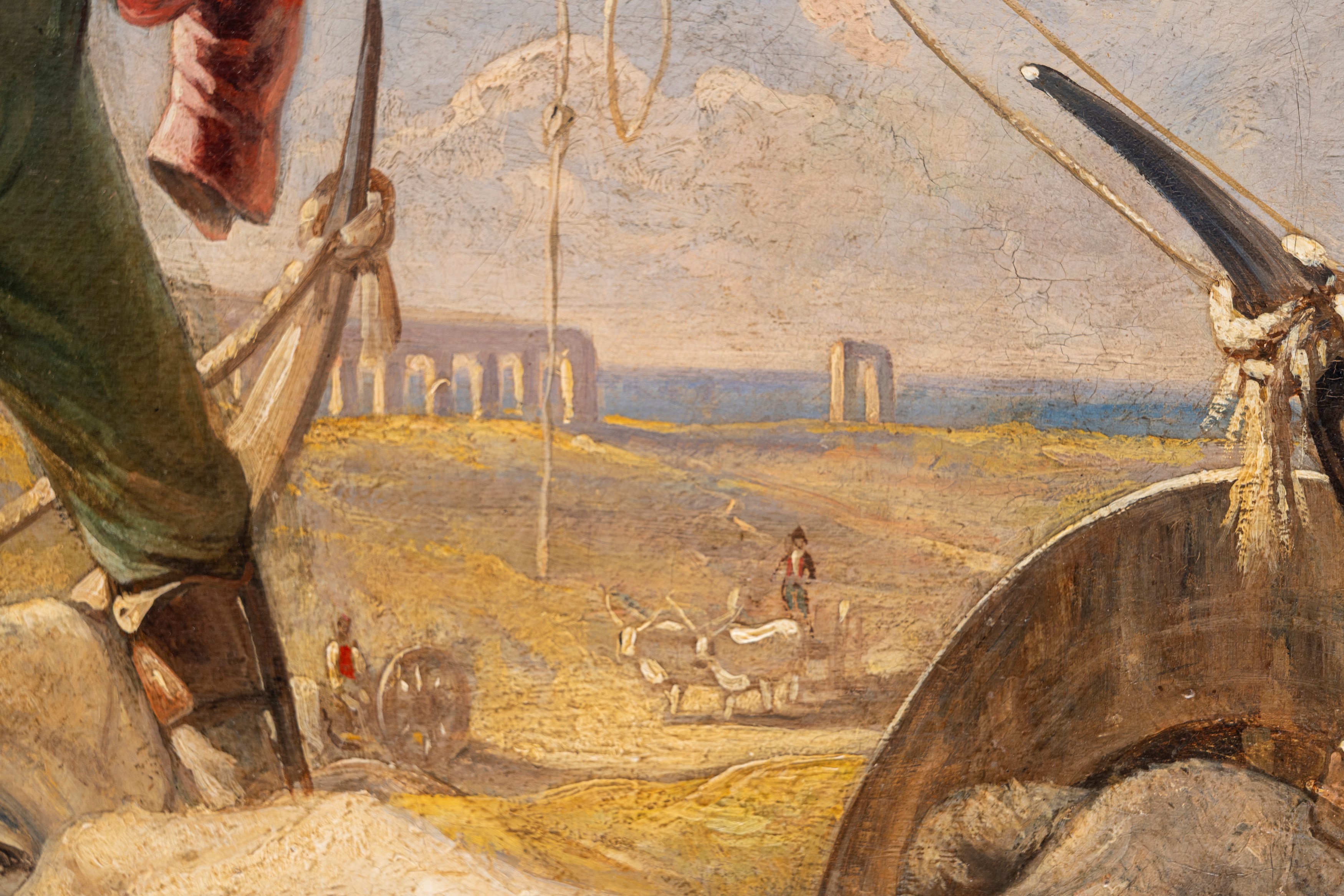 Charles Coleman - La sfilata dei buoi nella Campagna romana, olio su tela