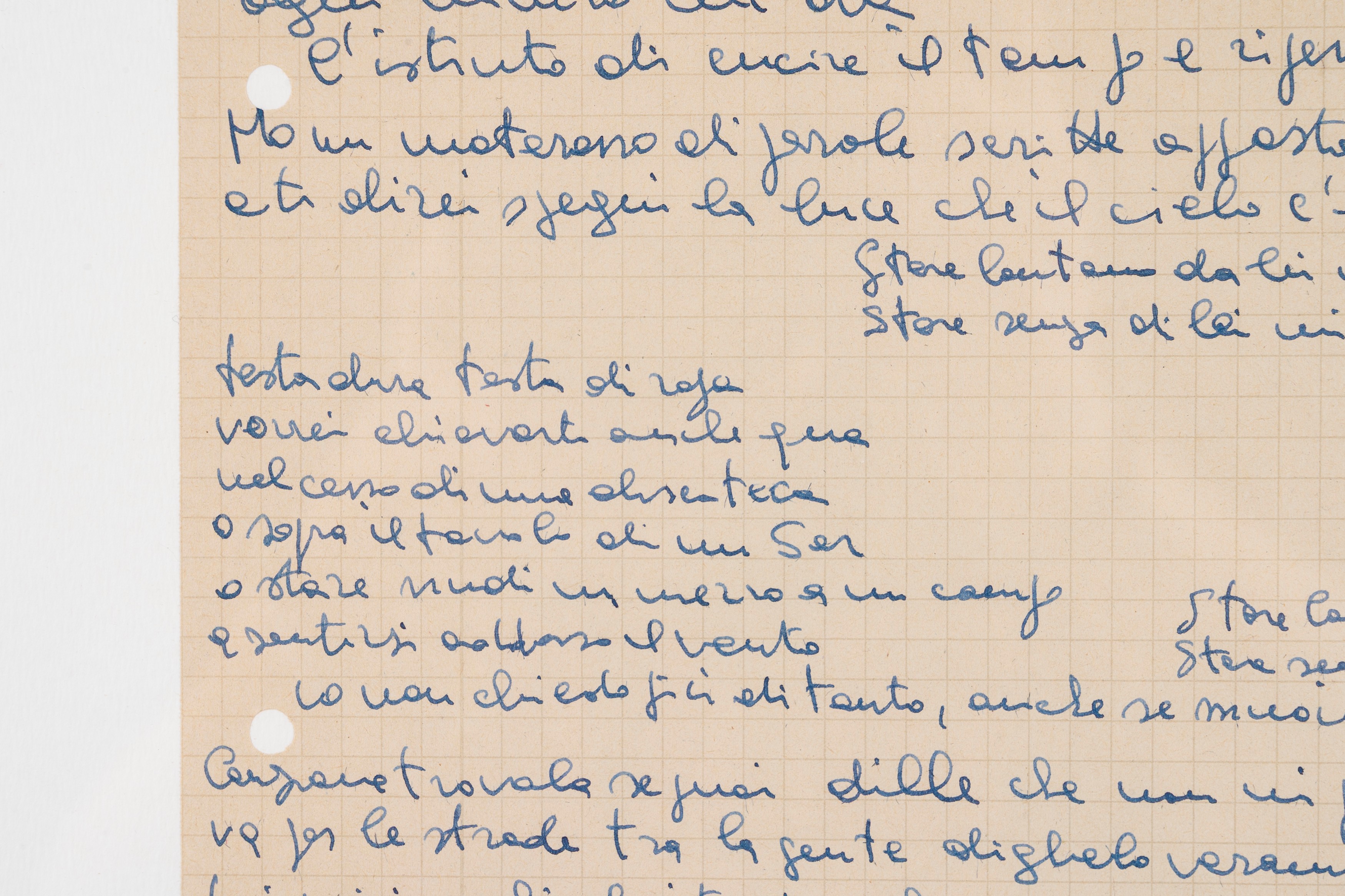 Il testo autografo della celebre "Canzone", singolo uscito nel 1996