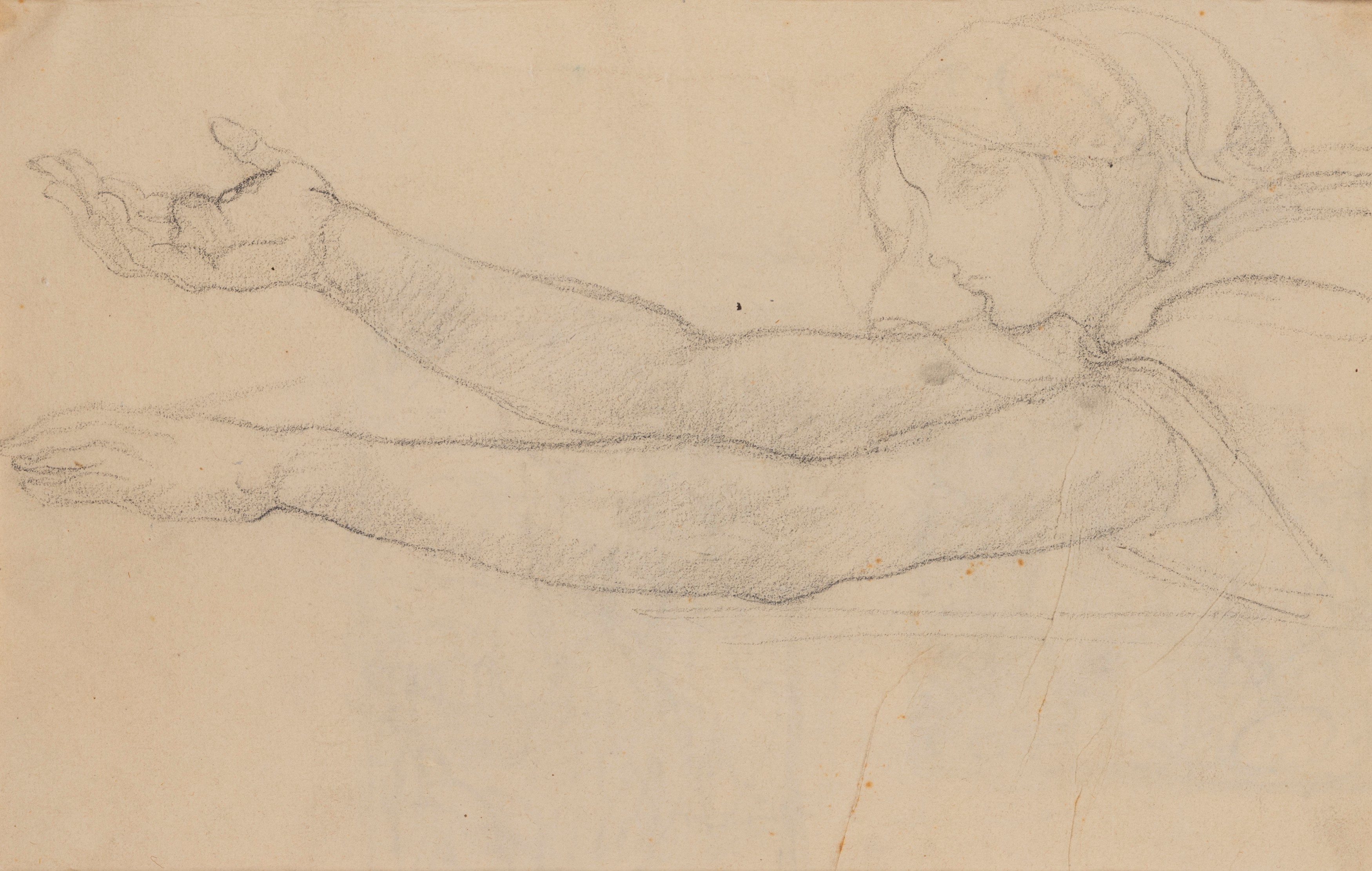 Coppia di studi per illustrazione, carboncino su cartoncino e carboncino su carta (Notturno) — 19...