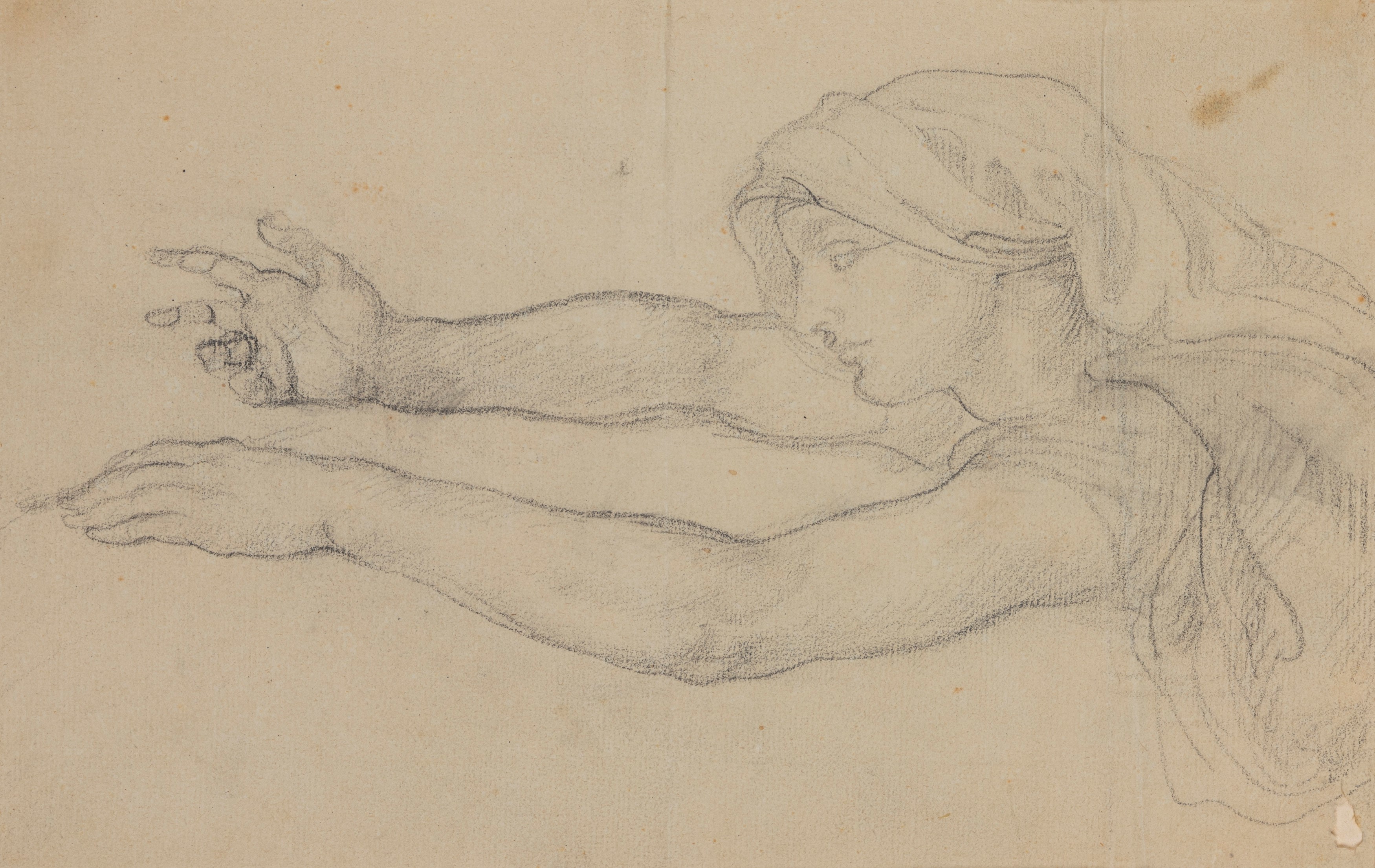Coppia di studi per illustrazione, carboncino su cartoncino e carboncino su carta (Notturno) — 19...