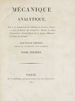 Mécanique analytique, par J.L. Lagrange