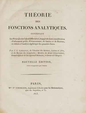 Theorie des fonctions analytiques, contenant les principes du calcul differentiel