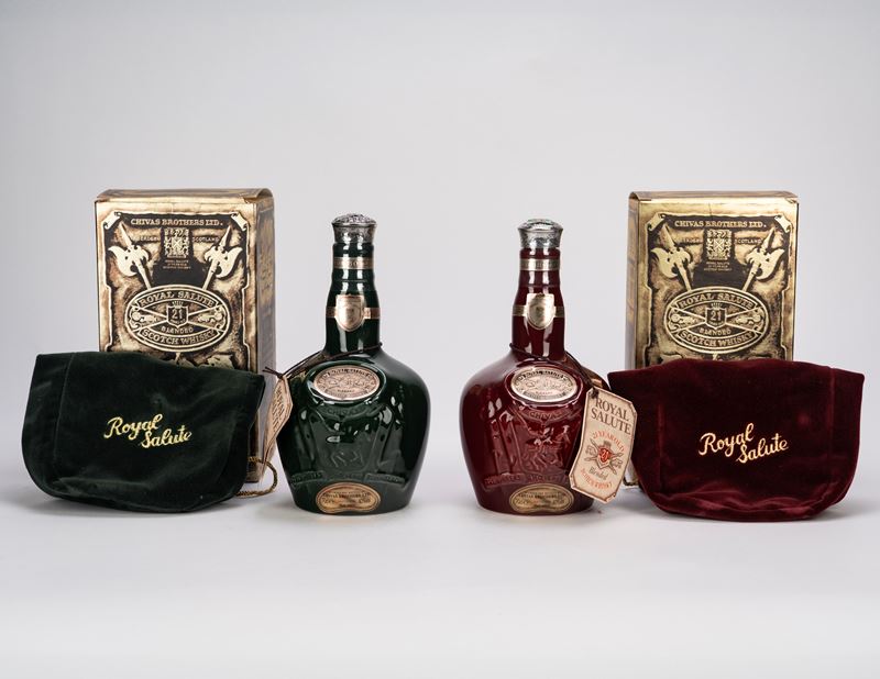 Scozia - Chivas, Selezione di decanter Royal Salute 21 YO (2 bottiglie)