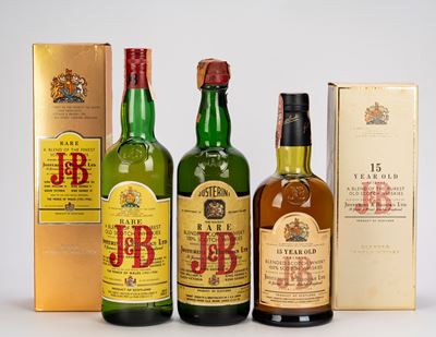 J&B, Selezione di blended scotch whisky (3 bottiglie) 15 YO e Rare