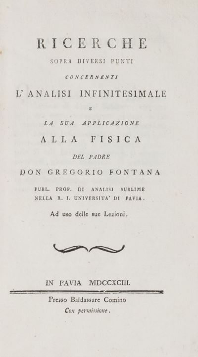 Ricerche Sopra Diversi Punti Concernenti L'analisi Infinitesimale e la Sua Applicazione alla Fisi...