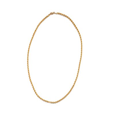 Collana in oro giallo 18k, maglia a torchon