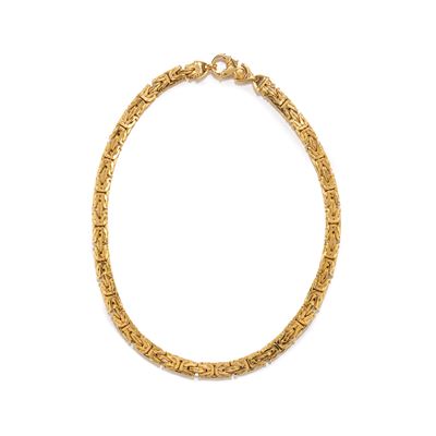 Collana in oro giallo 18k con maglia a nodo