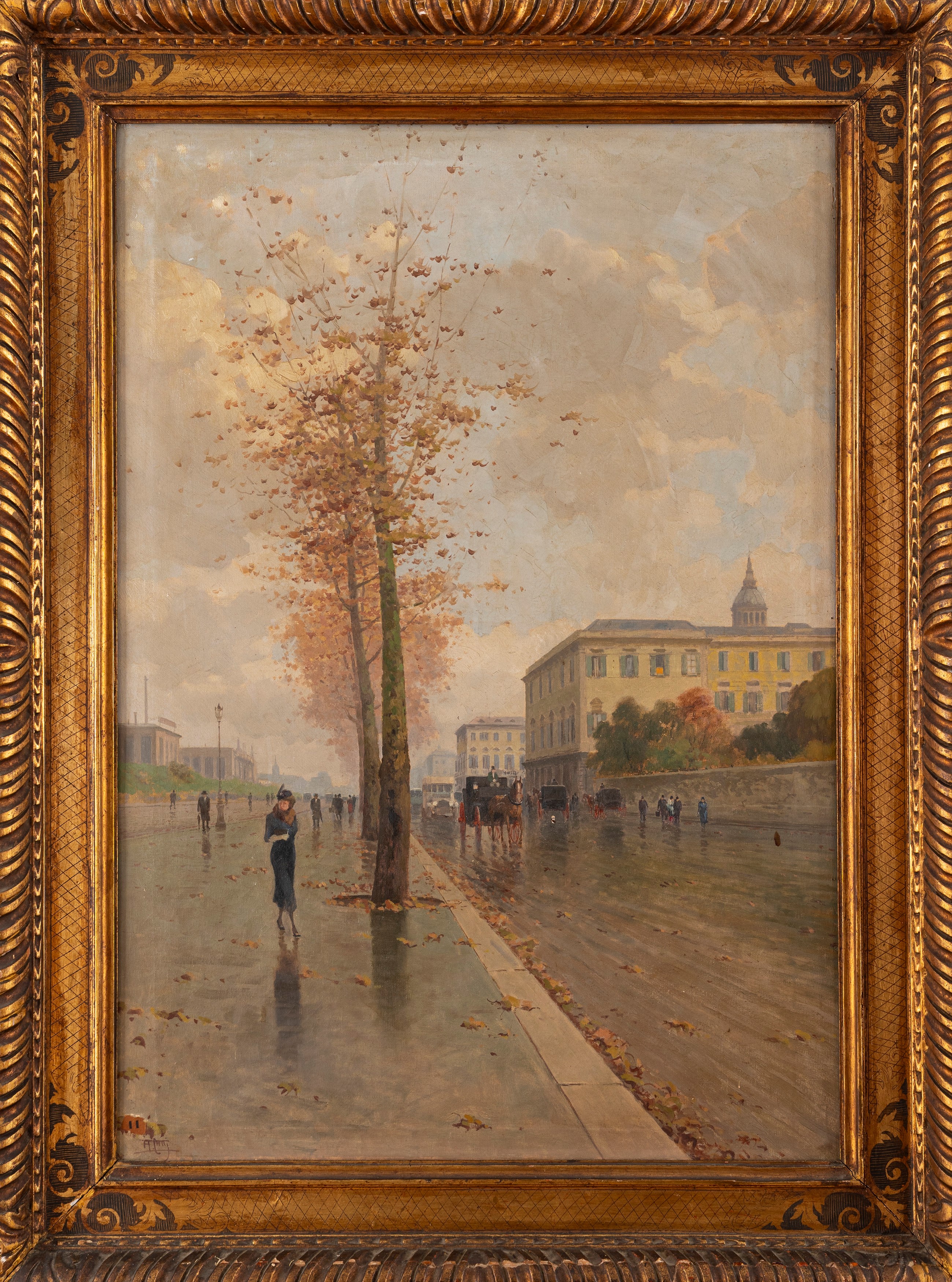 Aurelio Catti - Autunno nel viale alberato