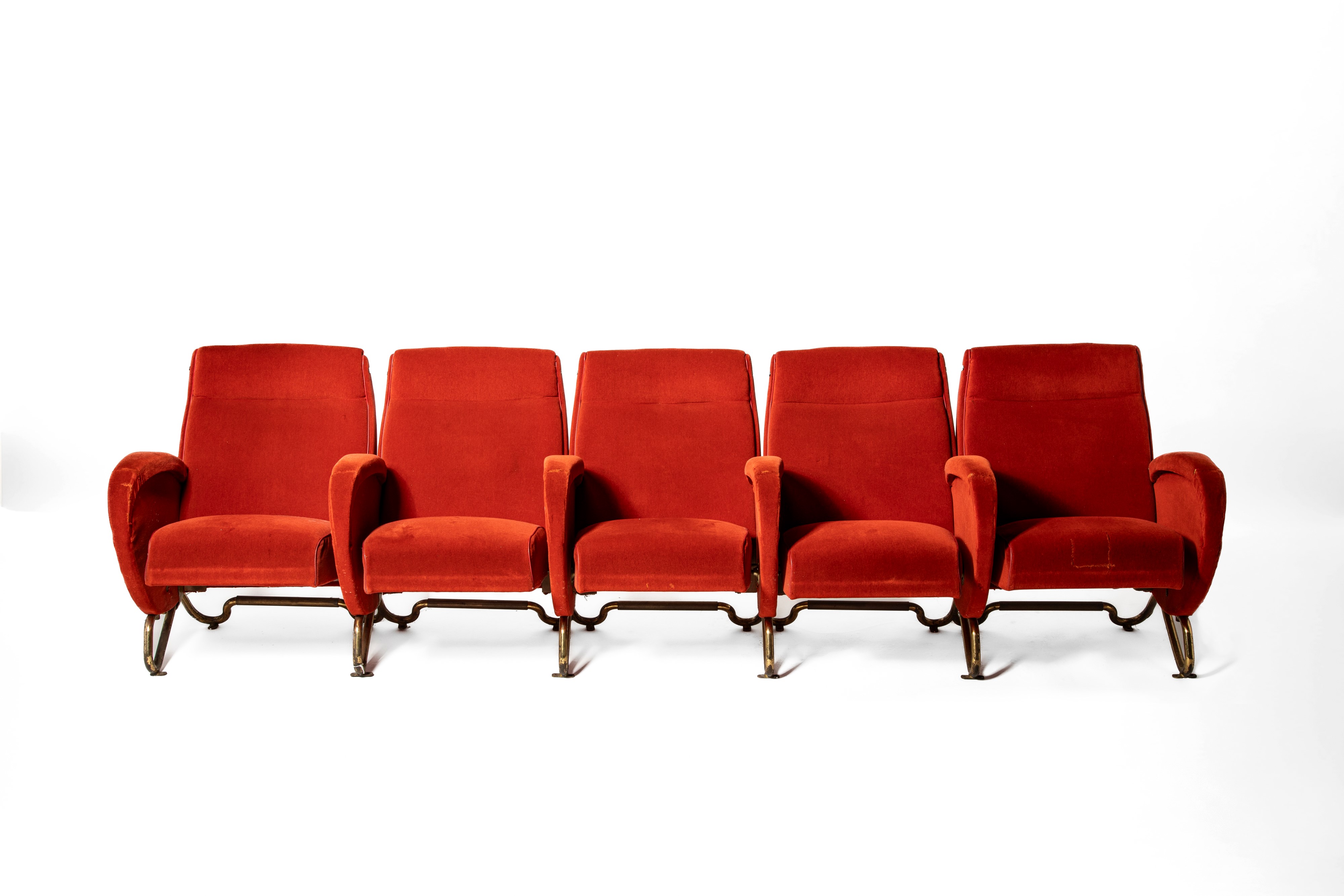 Carlo Mollino - Raro set di sedute per Auditorium Rai di Torino, disegno 1952