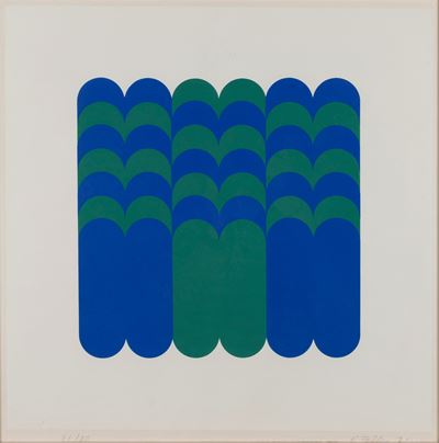 Composizione verde e blu (serigrafia a colori)