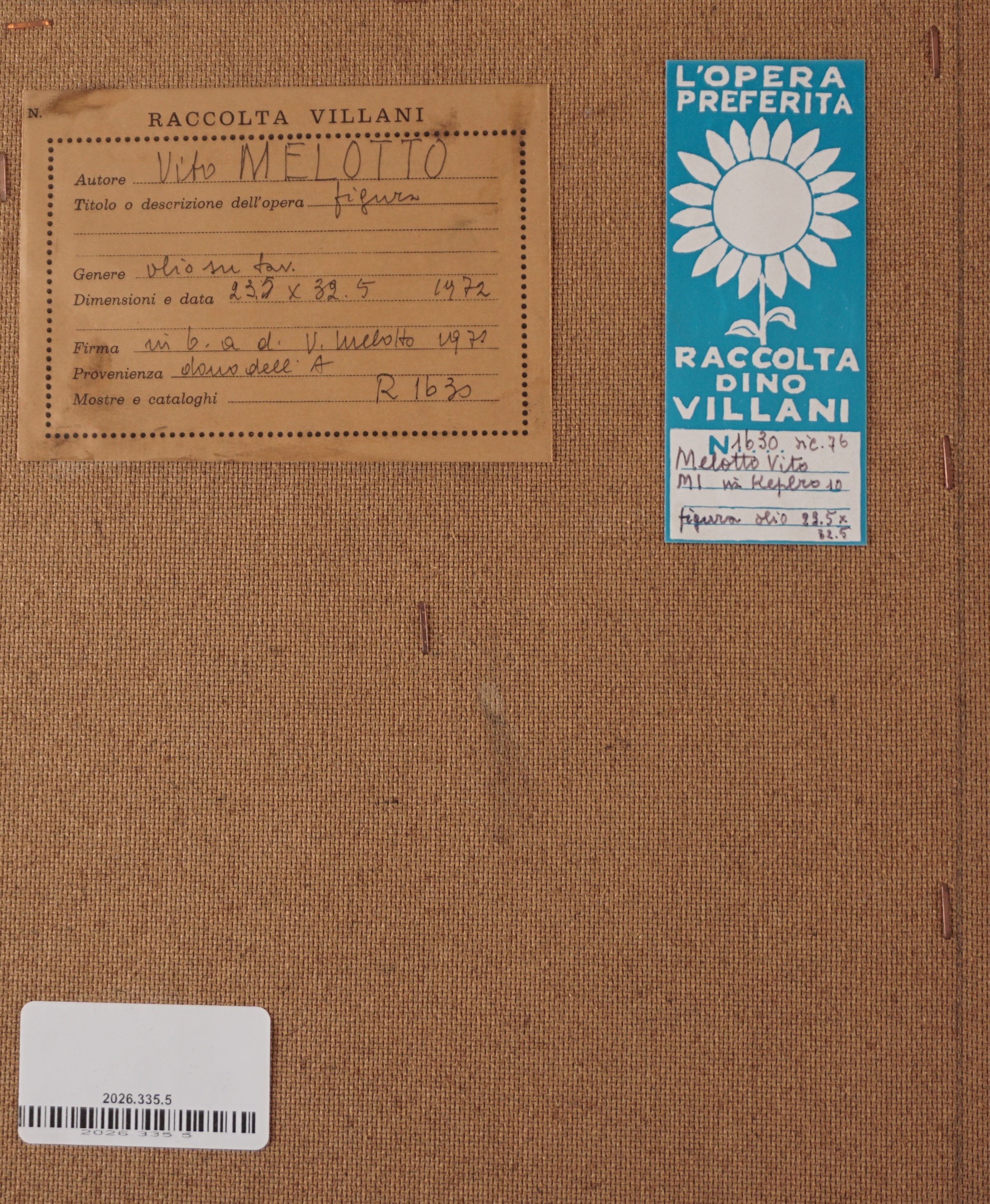 Vito Melotto - Figura, olio su compensato in cornice