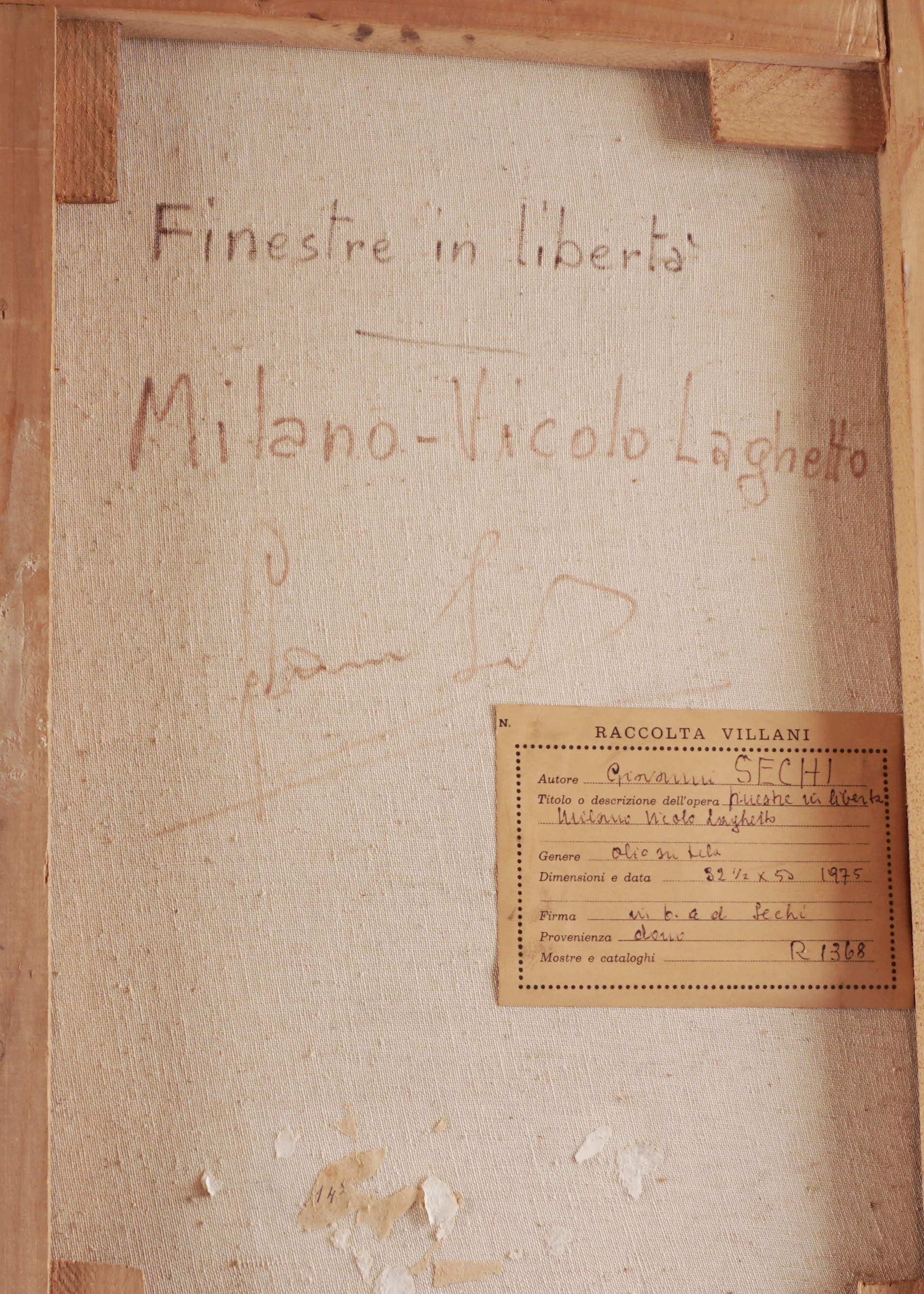 Giovanni Sechi - Milano: Vicolo Laghetto, olio su tela