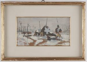 Haystack under the snow