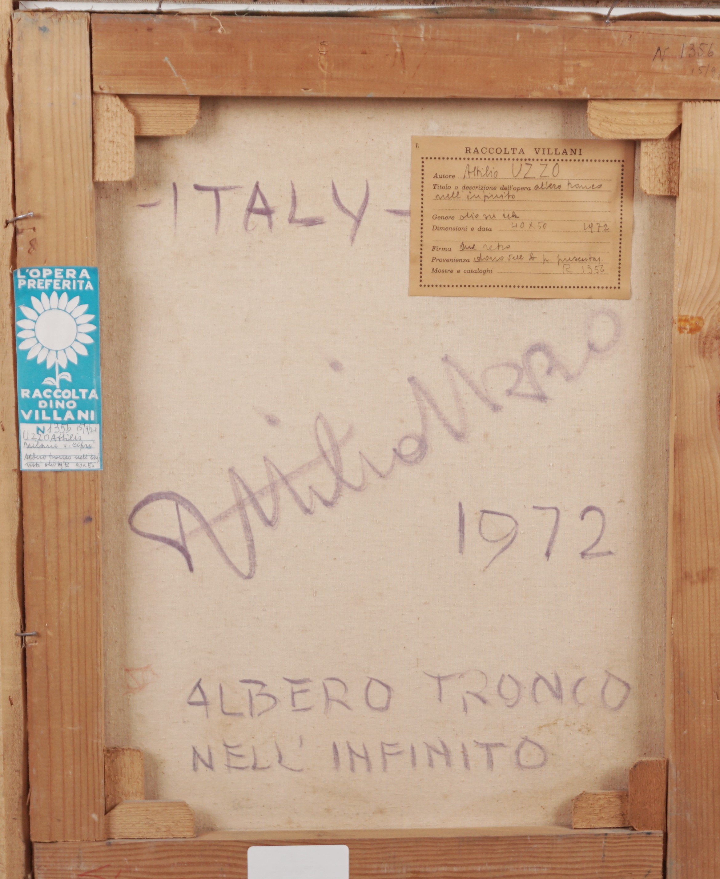Attilio Uzzo - Albero tronco nell’infinito, olio su tela