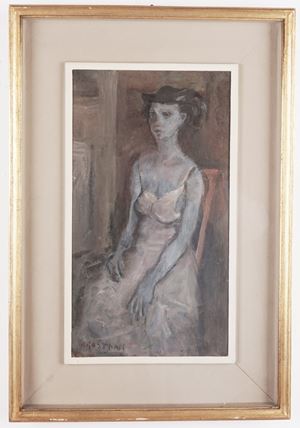 Model with hat