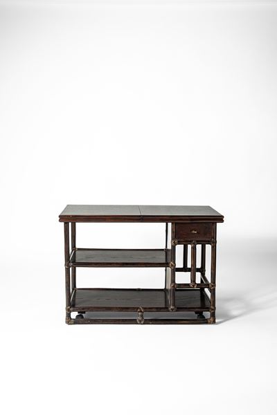 Console da tavolo, legno e ottone