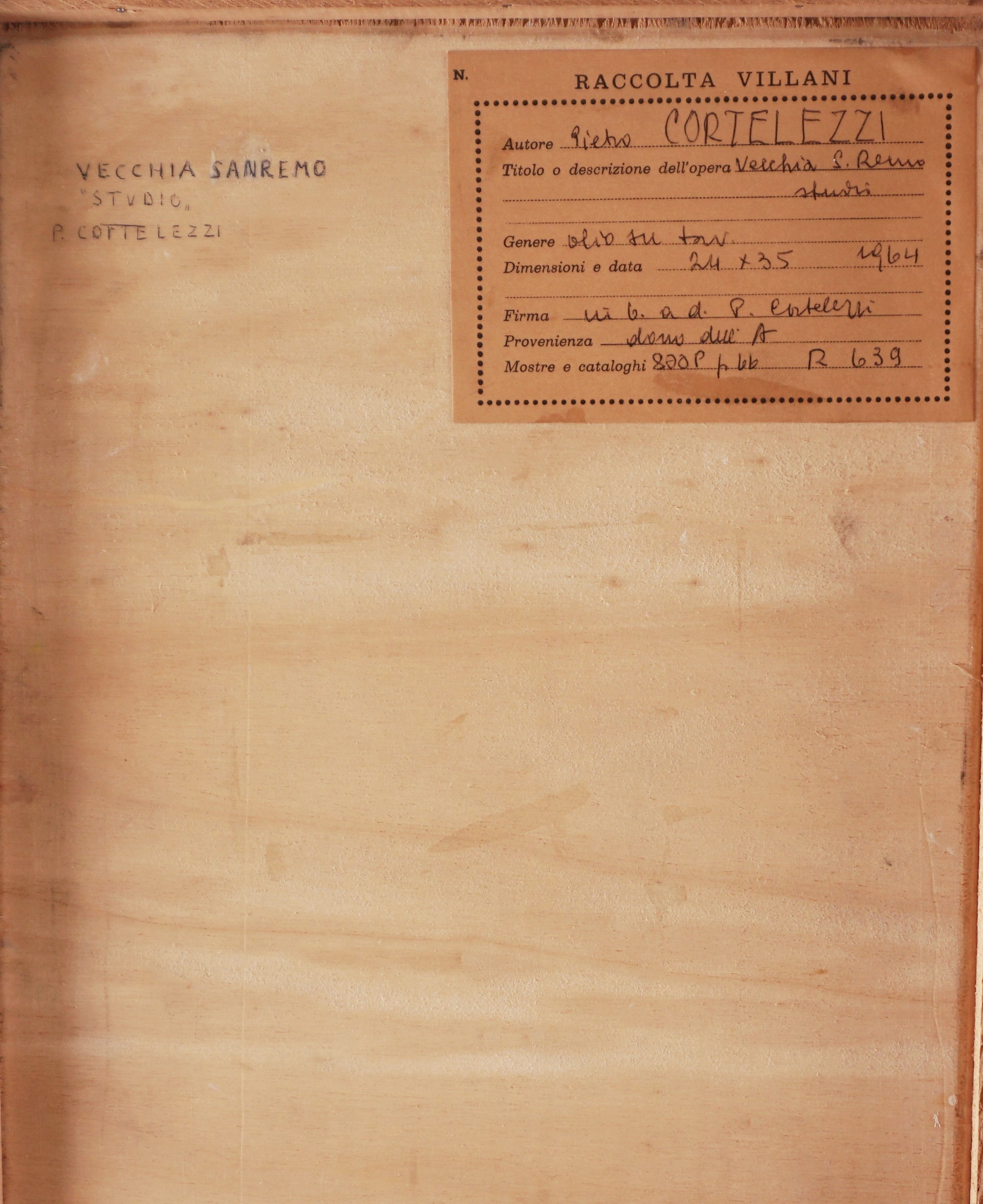 Pietro Cortellezzi - Cortelezzi, Vecchia Sanremo