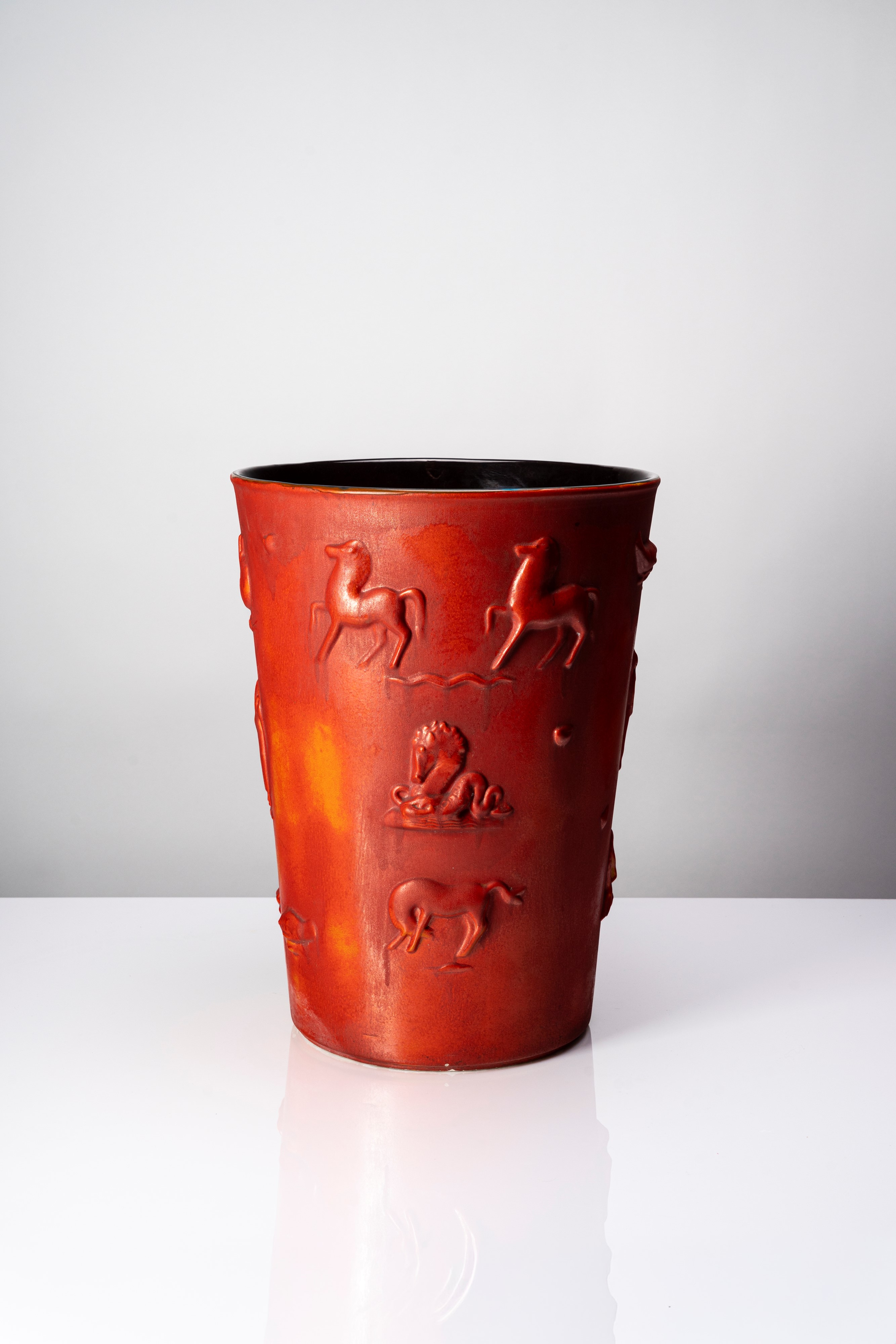 Angelo Biancini (castel Bolognese 1911 – 1988) - Grande vaso modello 1516/0 in terraglia a colagg...