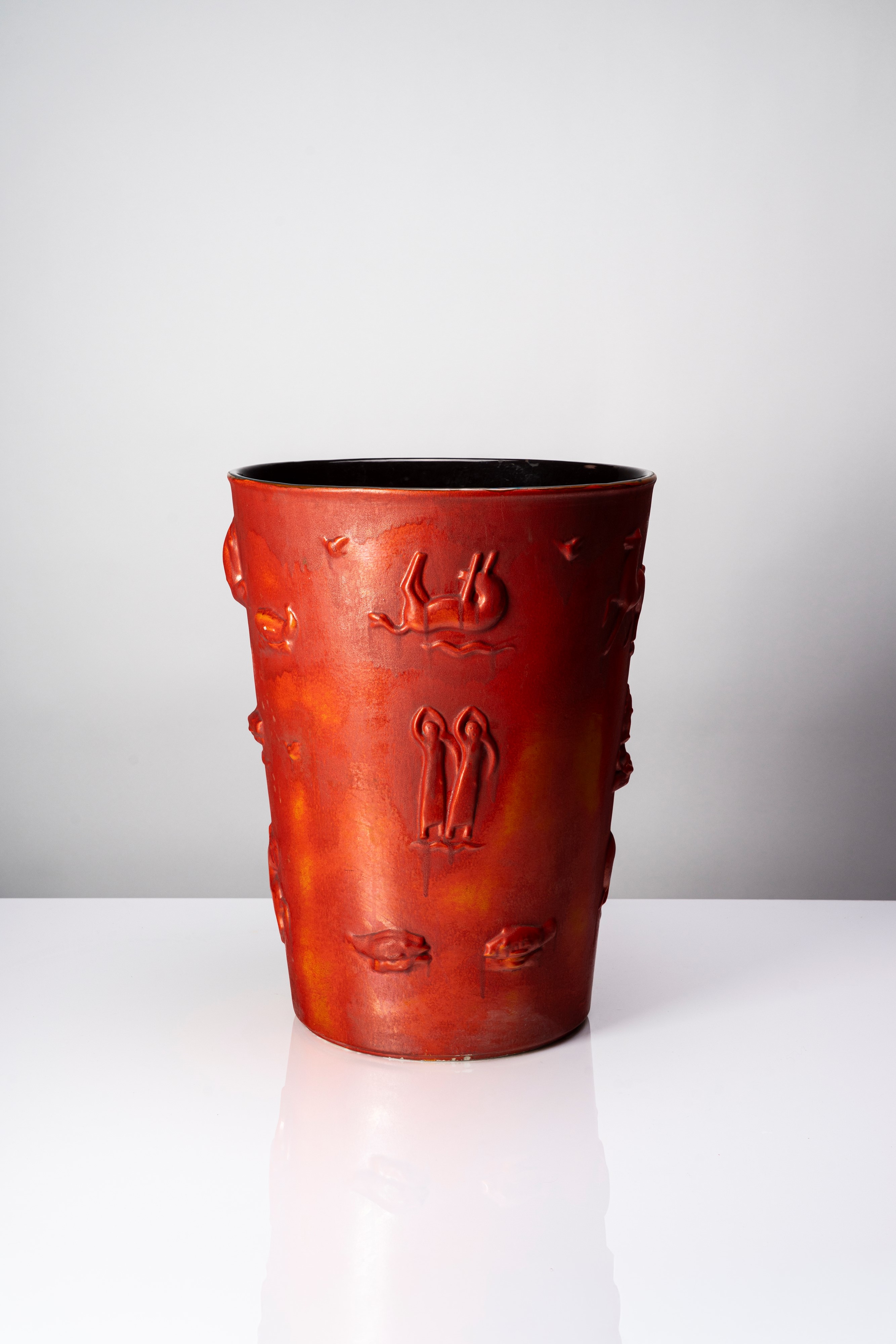 Angelo Biancini (castel Bolognese 1911 – 1988) - Grande vaso modello 1516/0 in terraglia a colagg...