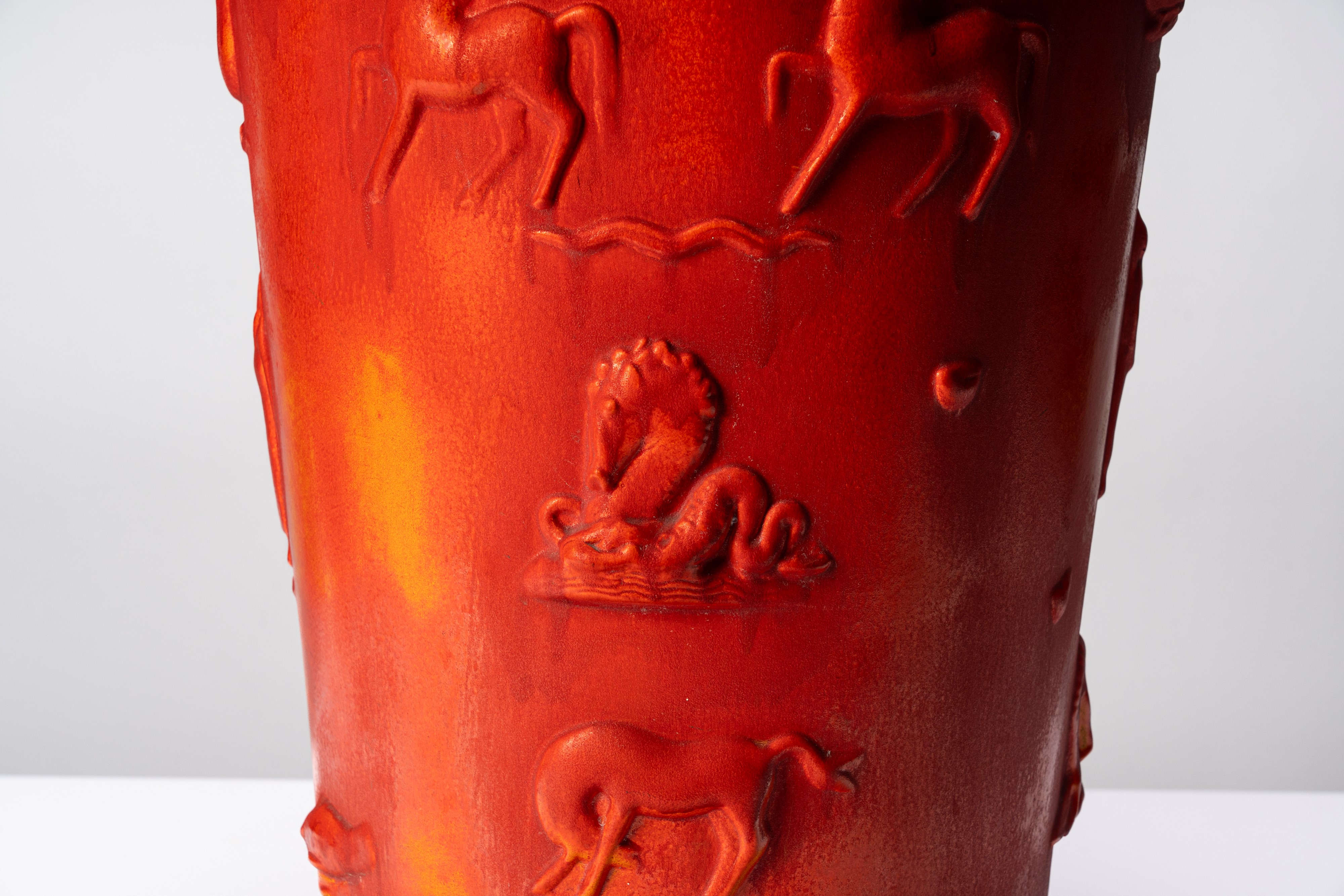 Angelo Biancini (castel Bolognese 1911 – 1988) - Grande vaso modello 1516/0 in terraglia a colagg...