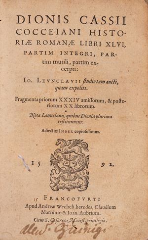 Dionis Cassii Cocceiani Historiae Romanae