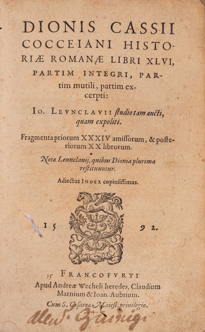 Dionis Cassii Cocceiani Historiae Romanae