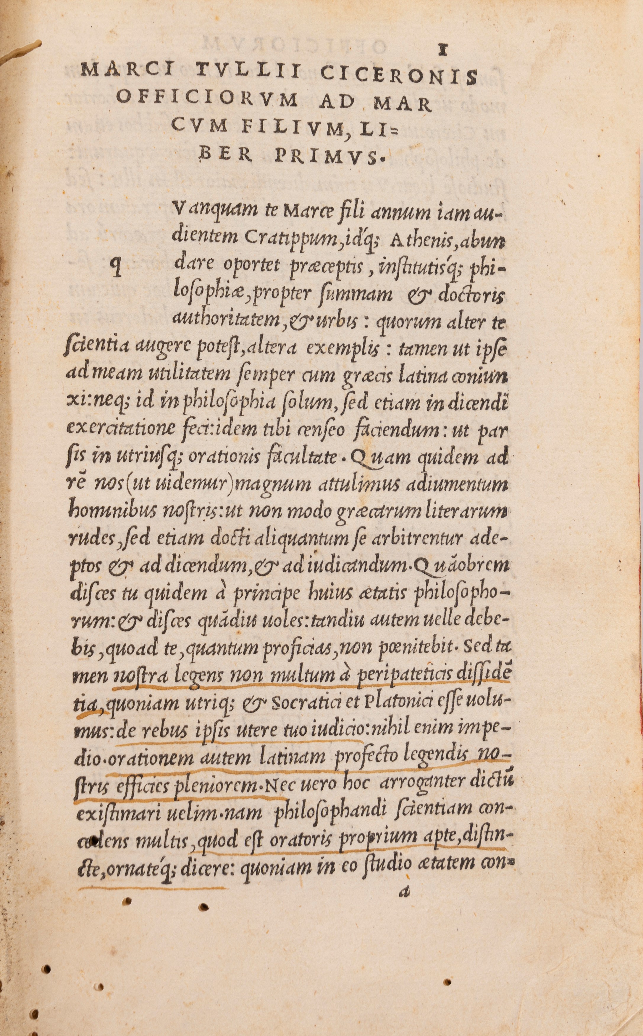Orationum Pars I cum correctionibus Pauli Manutii