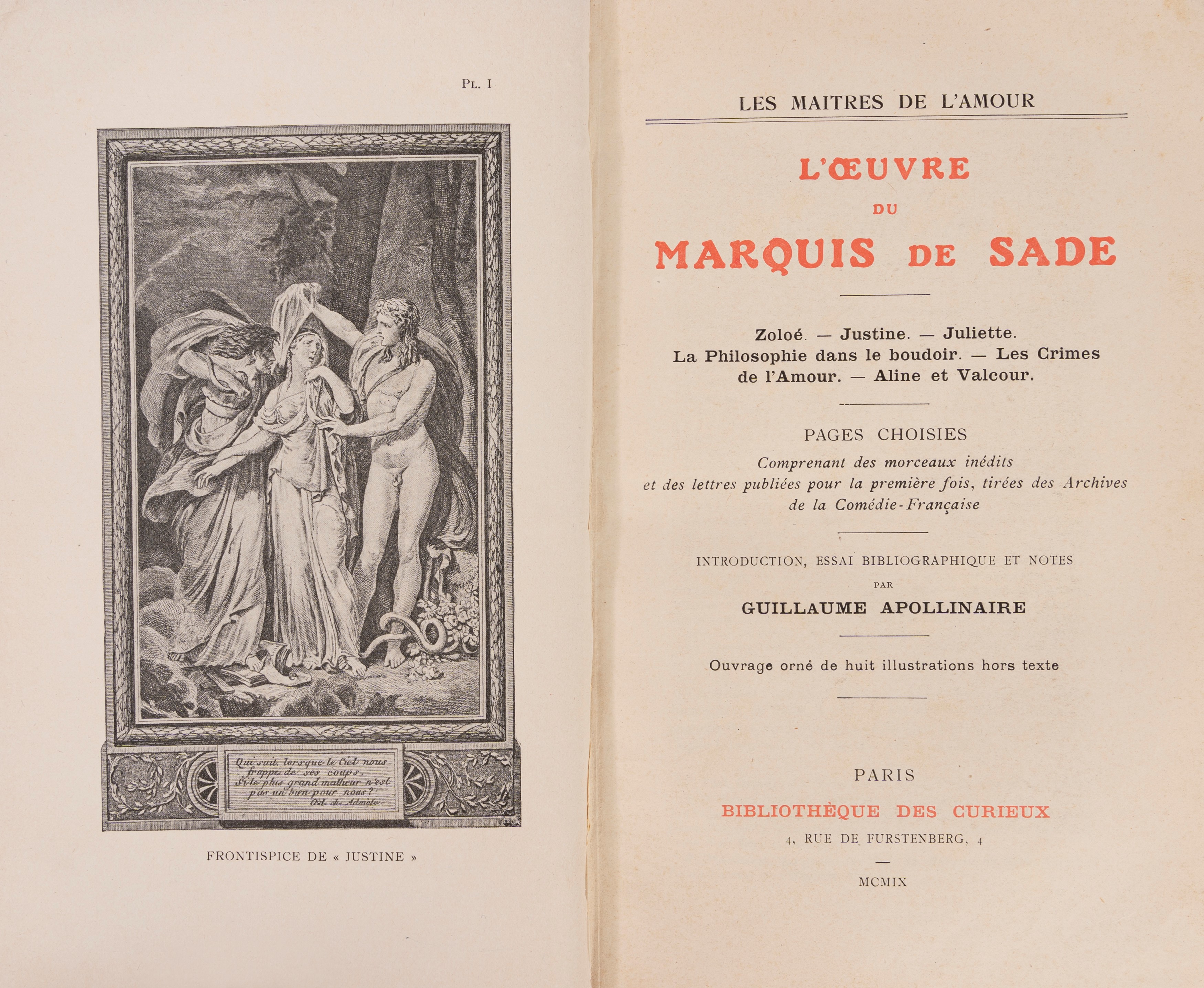 Guillaume Apollinaire - L’oeuvre du Marquis de Sade