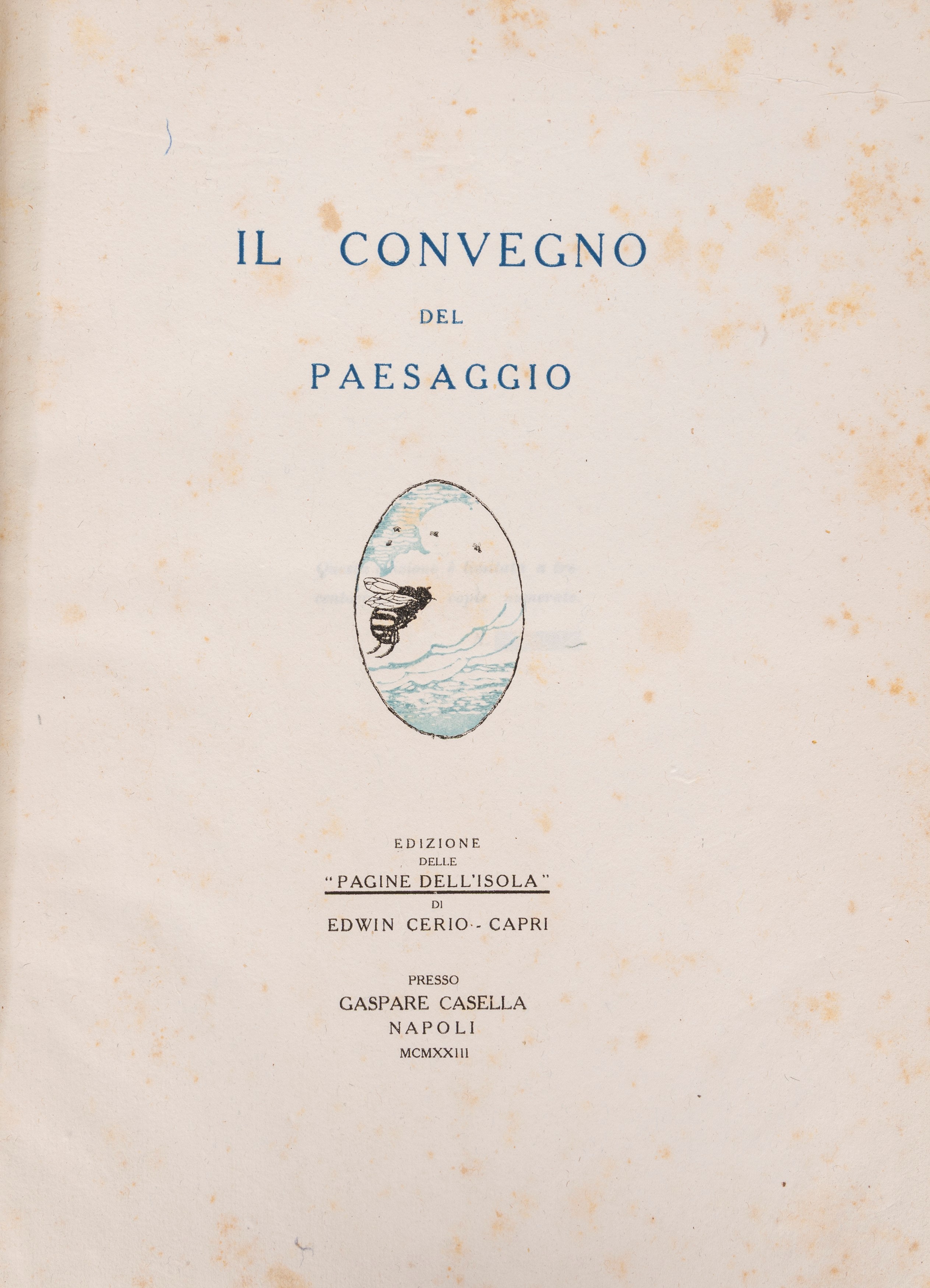 Edwin Cerio - Il convegno del paesaggio (atti del 9-10 luglio 1922)