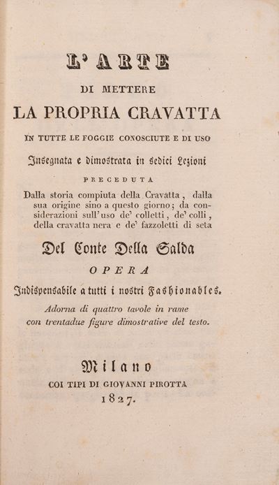 Prima traduzione italiana (Baron de l’Empesé), L’arte di mettere la propria cravatta in tutte le ...